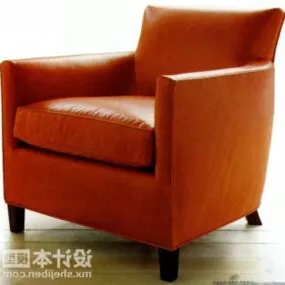 Red Leather Single Sofa 3d model