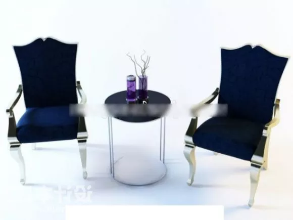 Black Coffee Table And Chair 3d model Black Coffee Table And Chair 3d model