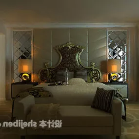 Antique Double Bed Set 3d model