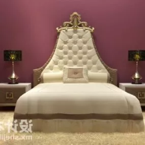 Royal European Double Bed 3d model