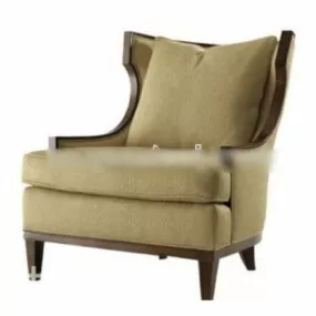 Brown Leather Sofa V3 3d model