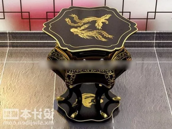 Black Coffee Table Antique 3d model Black Coffee Table Antique 3d model