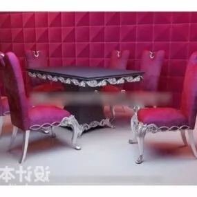 Classic Restaurant Table And Chair 3d model