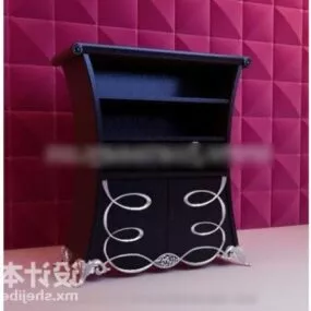 European Black Entrance Hall Cabinet 3d model