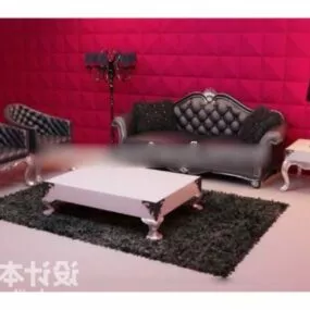 Classic Camel Sofa Set 3d model