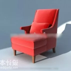 Single Sofa Red Color 3d model