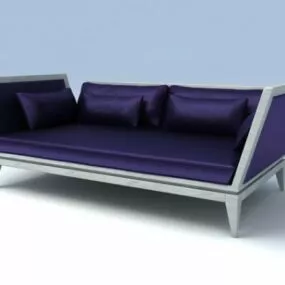 Purple Velvet Sofa Chair 3d model