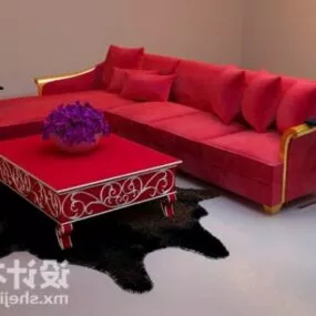 Velvet Sofa Table 3d model