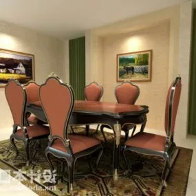 Classic Table And Chair 3d model