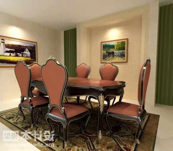 Classic Table And Chair 3d model Classic Table And Chair 3d model