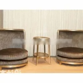 Round Single Sofa 3d model