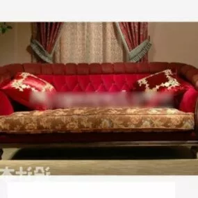 Vintage Velvet Sofa 3d model