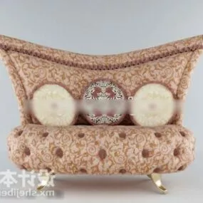 Vintage Sofa With Pillows 3d model