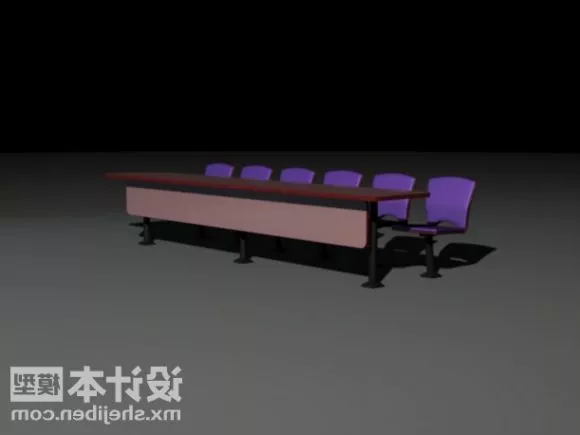 Long Office Table And Chair 3d model Long Office Table And Chair 3d model