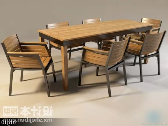Solid Wood Dinning Table And Chair 3d model Solid Wood Dinning Table And Chair 3d model
