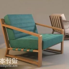 Wooden Single Sofa 3d model