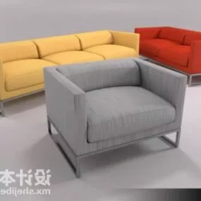 Colorful Sofa With Chair 3d model