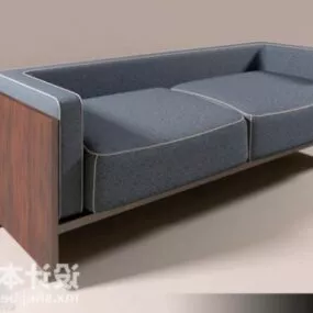 Wooden Back Sofa Fabric 3d model
