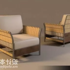 Rattan Single Sofa 3d model