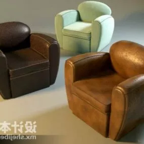 Smooth Single Sofa Leather 3d model