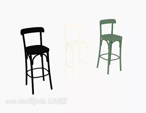 Wooden Style Bar Chair 3d model Wooden Style Bar Chair 3d model