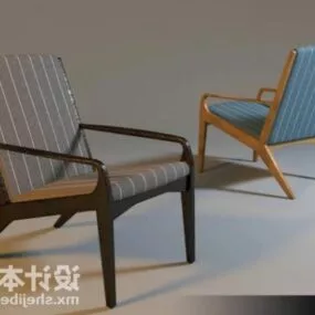 Living Room Wooden Armchair 3d model