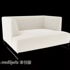 White Armchair Iron Leg 3d model