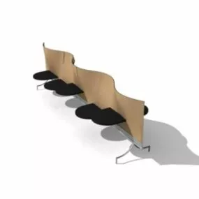 Twist Bench Chair 3d model