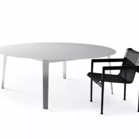 Round Table And Chair 3d model
