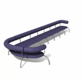 Waiting Space Long Sofa 3d model