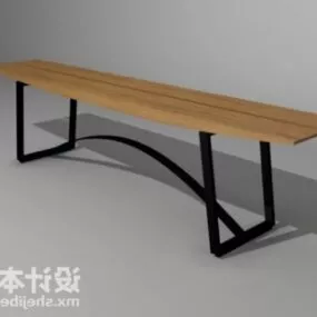 Wooden Bench Stool 3d model