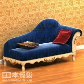 European Blue Lounge Chair 3d model