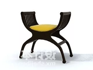 Stylized Dark Wood Chair 3d model Stylized Dark Wood Chair 3d model
