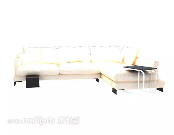 White L Sofa 3d model White L Sofa 3d model