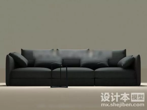 Three Seaters Grey Sofa With Pillow 3d model Three Seaters Grey Sofa With Pillow 3d model