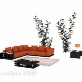 Corner Sofa Table Set 3d model
