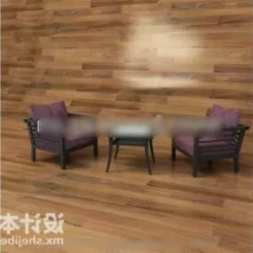 Coffee Table And Chair Set 3d model