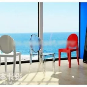 Modernism Chair In Beach House 3d model