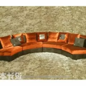Large Curved Sofa Chair 3d model