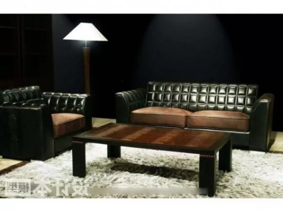 European Leather Sofa Table Set 3d model European Leather Sofa Table Set 3d model