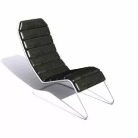Recliner Chair Black Leather 3d model