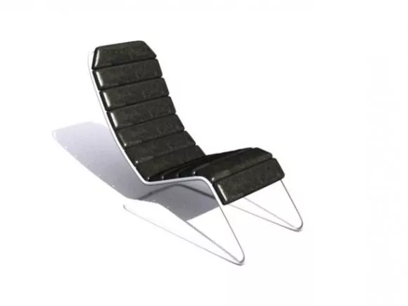 Recliner Chair Black Leather 3d model Recliner Chair Black Leather 3d model
