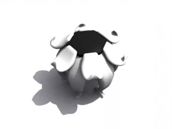 Black And White Cube Ottoman 3d model