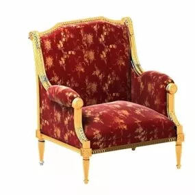 Antique Velvet Armchair 3d model