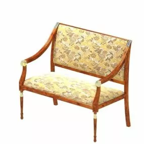 Wooden Arm Sofa 3d model