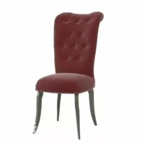 High Back Red Leather Chair 3d model