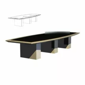 Mdf Black Conference Table 3d model