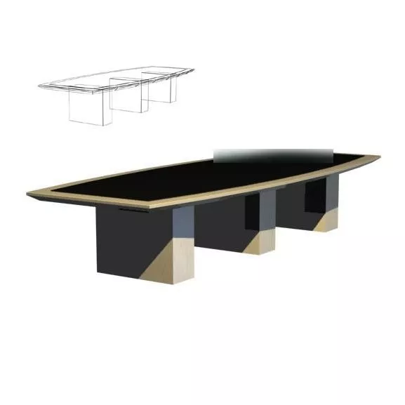 Mdf Black Conference Table 3d model Mdf Black Conference Table 3d model