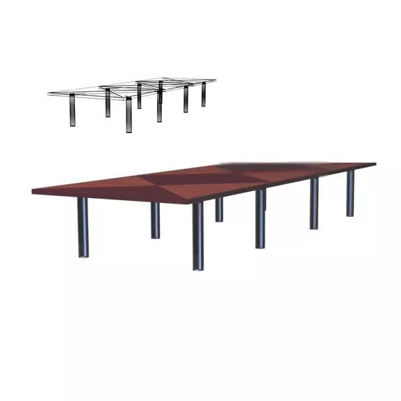 Conference Room Table Chairs Modern 3d model
