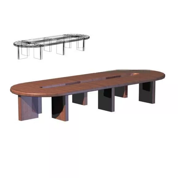 Round Edge Conference Table 3d model Round Edge Conference Table 3d model